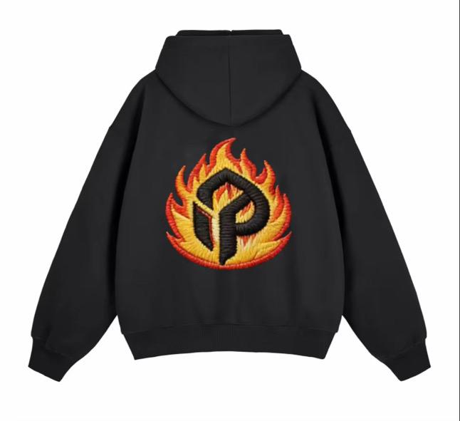 Black Embroidered Hoodie – Image 2